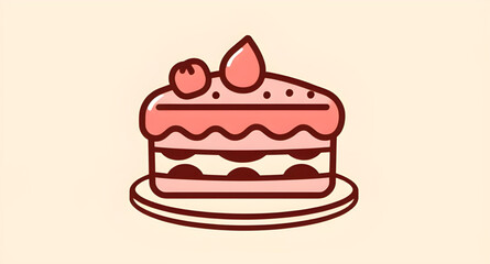 bakery symbol, layered cake, icing cake, celebration cake, cake illustration, cupcake icon, chocolate cake, cake with candles, party cake, festive cake, wedding cake icon, pastry icon, cake emoji, cut