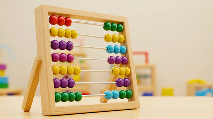 Colorful Wooden Abacus Early Childhood Education Toy