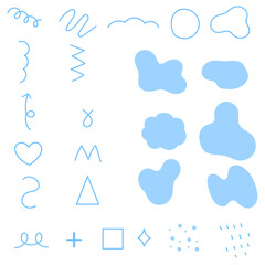 abstract line and shape elements in minimal blue vector style
