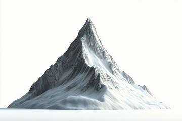 A sharp triangular peak stands tall beneath a clear blue sky
