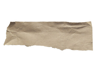 Brown crumpled paper scrap. Crumpled rough brown paper with alpha channel. Can be used as elements for design projects. 