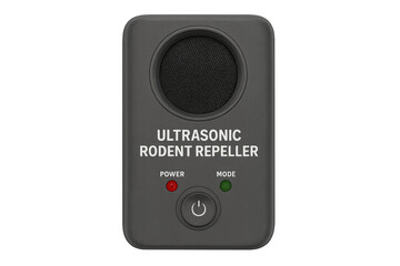 Ultrasonic rodent repeller device on transparent background