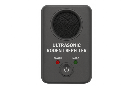 Ultrasonic rodent repeller device on transparent background