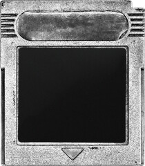 PNG Flat metal abstract objects. Cassette. Diskette. Circuit. Camera. CD Model design. PNG.