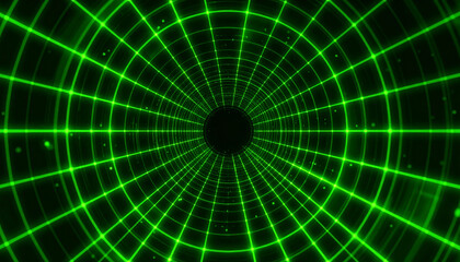 Green Screen for Abstract Animated Digital Tunnel Background or VFX Design