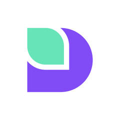 Letter D leaf simple modern logo design