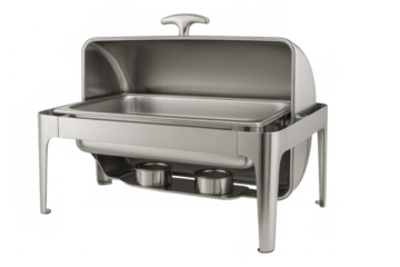 Chafing dish warmer keeping food warm with transparent background