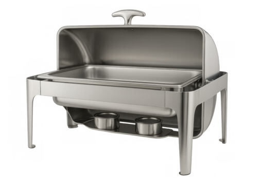 Chafing dish warmer keeping food warm with transparent background