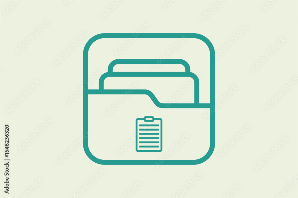 Poster paste folder icon. icon related to ui elements. suitable for web site, app, user interfaces,element,