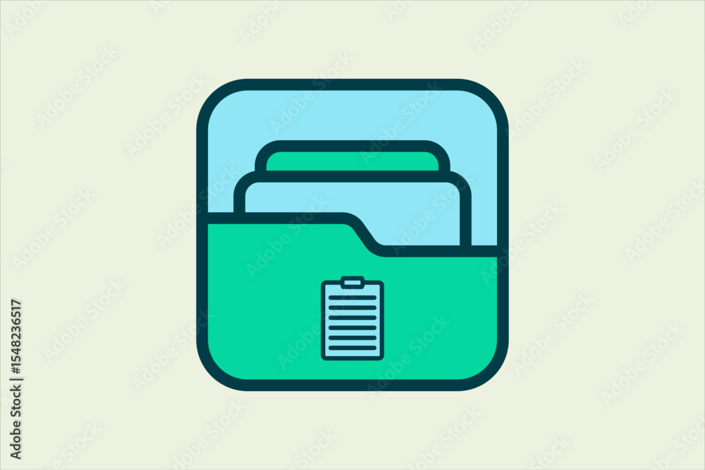 Poster paste folder icon. icon related to ui elements. suitable for web site, app, user interfaces,element,