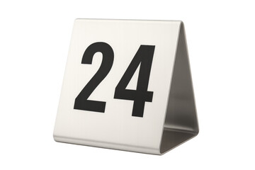 Fototapeta premium Number twenty-four table number on transparent background