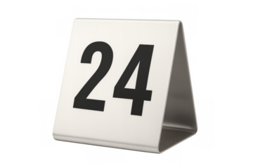 Number twenty-four table number on transparent background