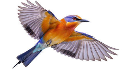 Isolated Lilac Breasted Roller in Flight