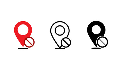 disable location icon set. or logo isolated sign symbol vector illustration - high quality black style vector icons
