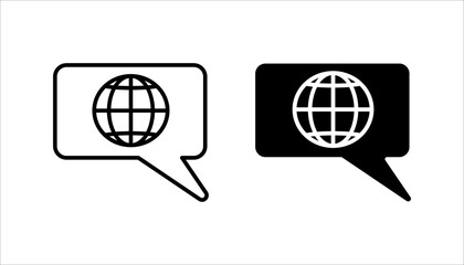 Language translation sign icon set. Dictionary. For mobile app. Vector EPS 10. Isolated on white background
