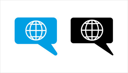 Language translation sign icon set. Dictionary. For mobile app. Vector EPS 10. Isolated on white background
