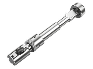 Precision metal tool component isolated on white background .png