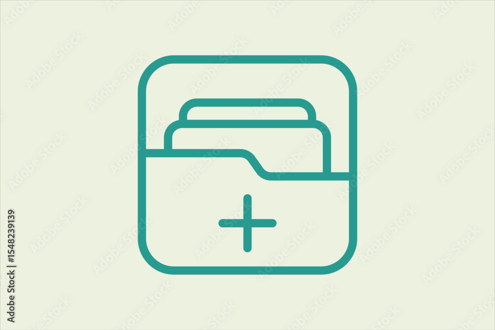 Poster Add Folder icon. icon related to UI elements. suitable for web site, app, user interfaces,element, printable etc. line icon style. simple vector design editable