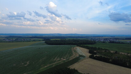 Czech Countryside Landscape Before a Storm – Dramatic Sky Over Village