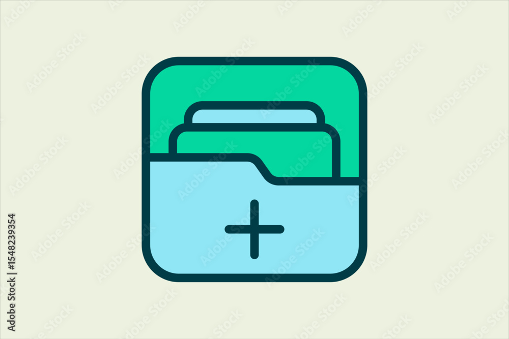 Poster Add Folder icon. icon related to UI elements. suitable for web site, app, user interfaces,element, printable etc. flat line icon style. simple vector design editable