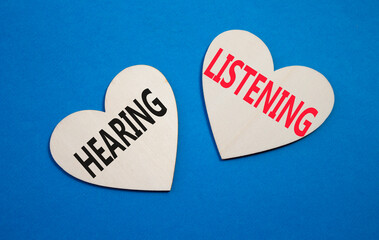 Growth and Stability symbol. Concept word Growth and Stability on wooden hearts. Beautiful blue...