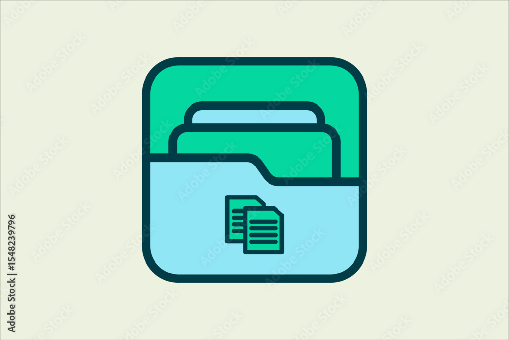 Poster copy folder icon. icon related to ui elements. suitable for web site, app, user interfaces,element, 