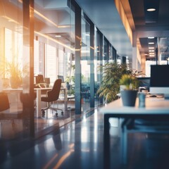 Modern office, office interior design, website background. Ai generative.