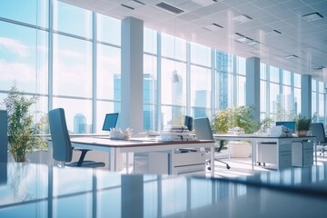 Modern office, office interior design, website background. Ai generative. Business background for advertising.
