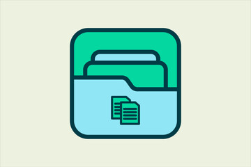 Copy Folder icon. icon related to UI elements. suitable for web site, app, user interfaces,element, printable etc. flat line icon style. simple vector design editable
