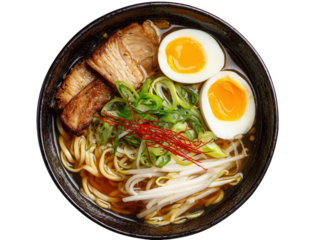 Delicious Ramen Noodle Soup with Chashu Pork and Soft Boiled Egg