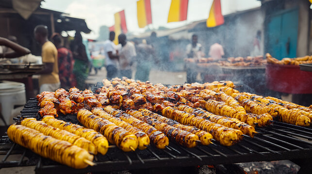 The midday heat of Port Harcourt bounces off the pavement as the Bole Festival bursts with life--rows of sizzling grills line the streets, with vendors expertly turning plantains over open flames.