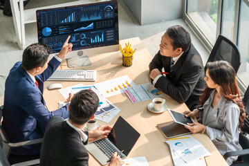 Business data dashboard provide business intelligence analytic for marketing strategy planning...