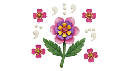 Isolated Decorative Flower Composition