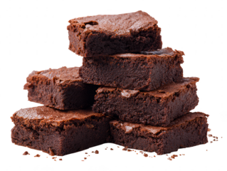 Delicious chocolate brownies stacked, rich, fudgy, and homemade with a glossy top. Perfect for desserts and sweet treats.