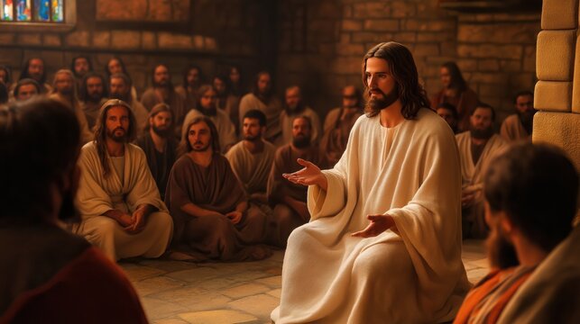 Jesus speaks to a gathered crowd, sharing parables filled with wisdom and truth&mdash;teaching timeless lessons through simple, powerful stories.