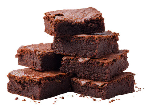Delicious chocolate brownies stacked, rich, fudgy, and homemade with a glossy top. Perfect for desserts and sweet treats.