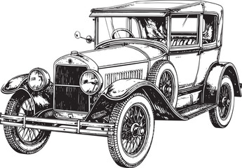 Retro Automobile Hand-Drawn Illustration