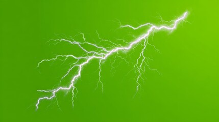 Striking white lightning bolt on vivid green background