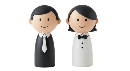 Isolated Wedding Figurines