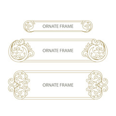 Set of vintage frames and borders. Vector design. Decorative floral ornament.