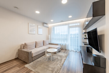 Modern Home Living Room with Cozy Furniture and Contemporary Interior Design