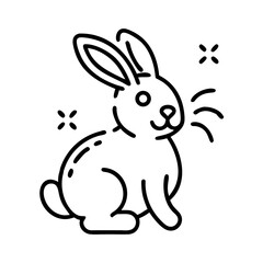 Obraz premium Cartoon rabbit icon with cheerful expression for World Chocolate Day 
