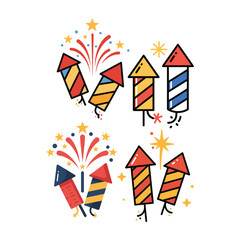 A firework vector design illustration | Fully white background, good and clean design and eye catching design.