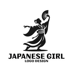 Fototapeta premium Japanese Girl Vector Logo Design