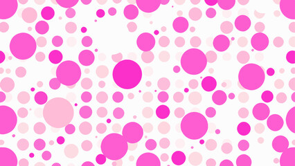 Pink polka dots pattern, Pink polka dot background white background Vector