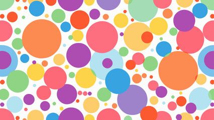 Seamless pattern with circles, Color polka dots pattern, Colorful polka dot background 