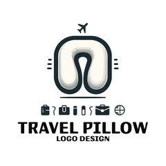 Fototapeta premium Travel Pillow Vector Logo Design
