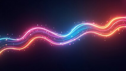 Abstract background with glowing lines. Generative Ai.