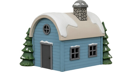 Isolated Winter Cabin