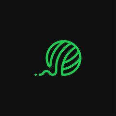 Yarn icon logo flat vector design